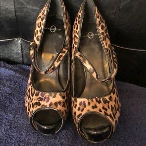 Leopard print high heels